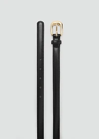 Thin belt with metal buckle