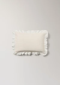 Cotton jacquard bed cushion cover with ruffle 30x40 cm