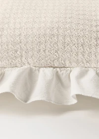 Cotton jacquard bed cushion cover with ruffle 30x40 cm