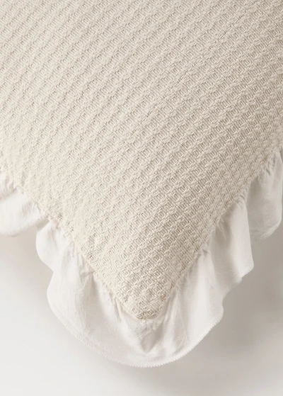 Cotton jacquard bed cushion cover with ruffle 30x40 cm