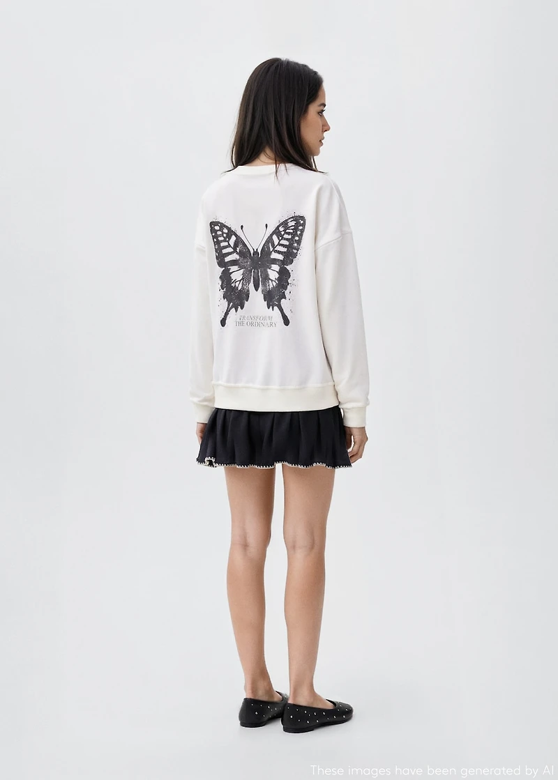 Butterfly-print sweatshirt