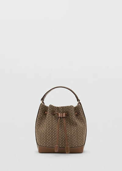 Jacquard bucket bag with logo