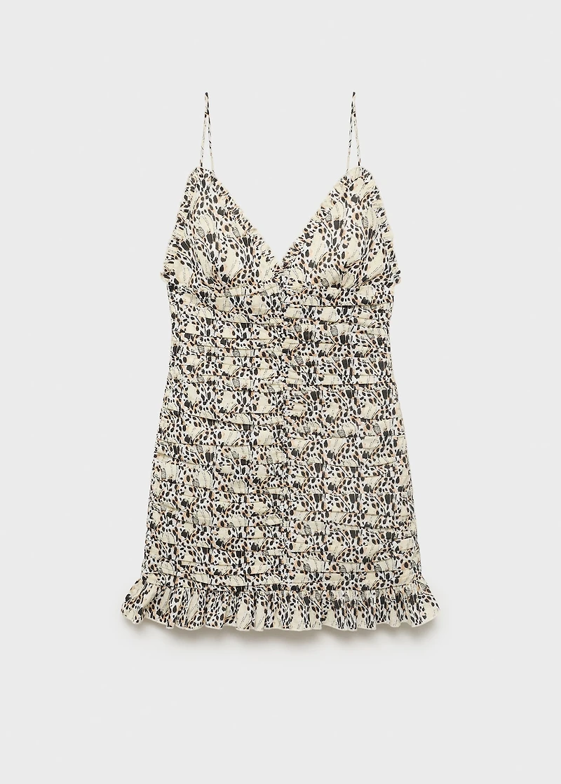 Printed ruched dress