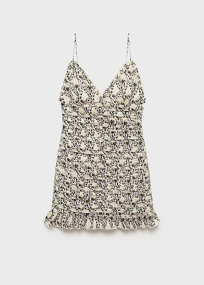 Printed ruched dress