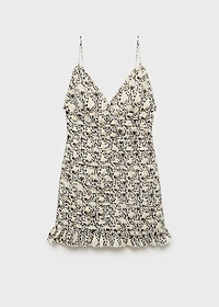 Printed ruched dress