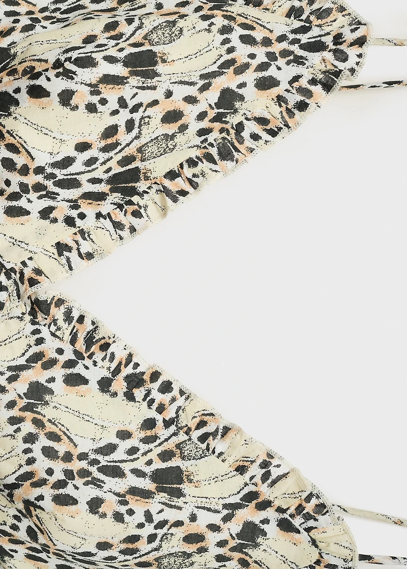 Printed ruched dress