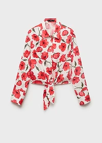 Floral-print poplin shirt