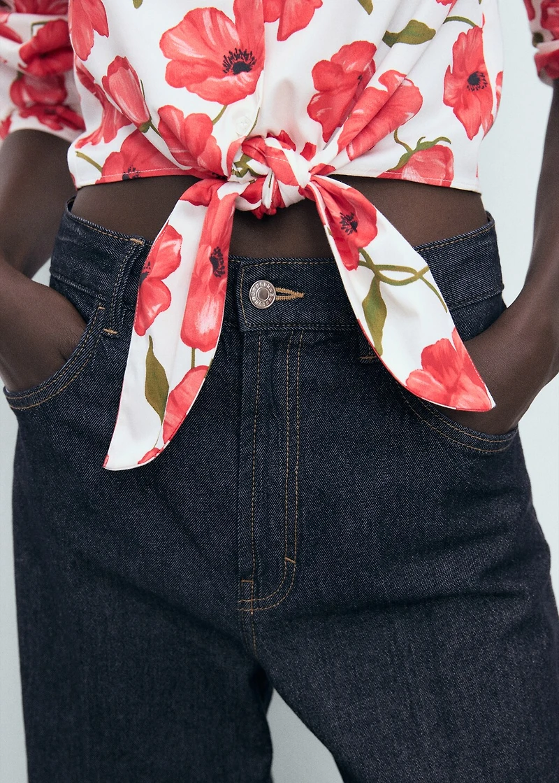 Floral-print poplin shirt