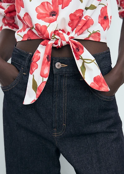 Floral-print poplin shirt