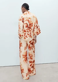 Palm-tree shirt with three-quarter sleeves