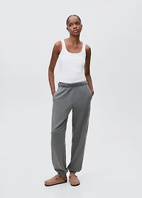 Cotton joggers with elastic waist