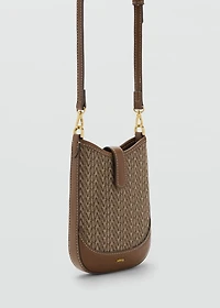 Jacquard crossbody cell phone case with logo