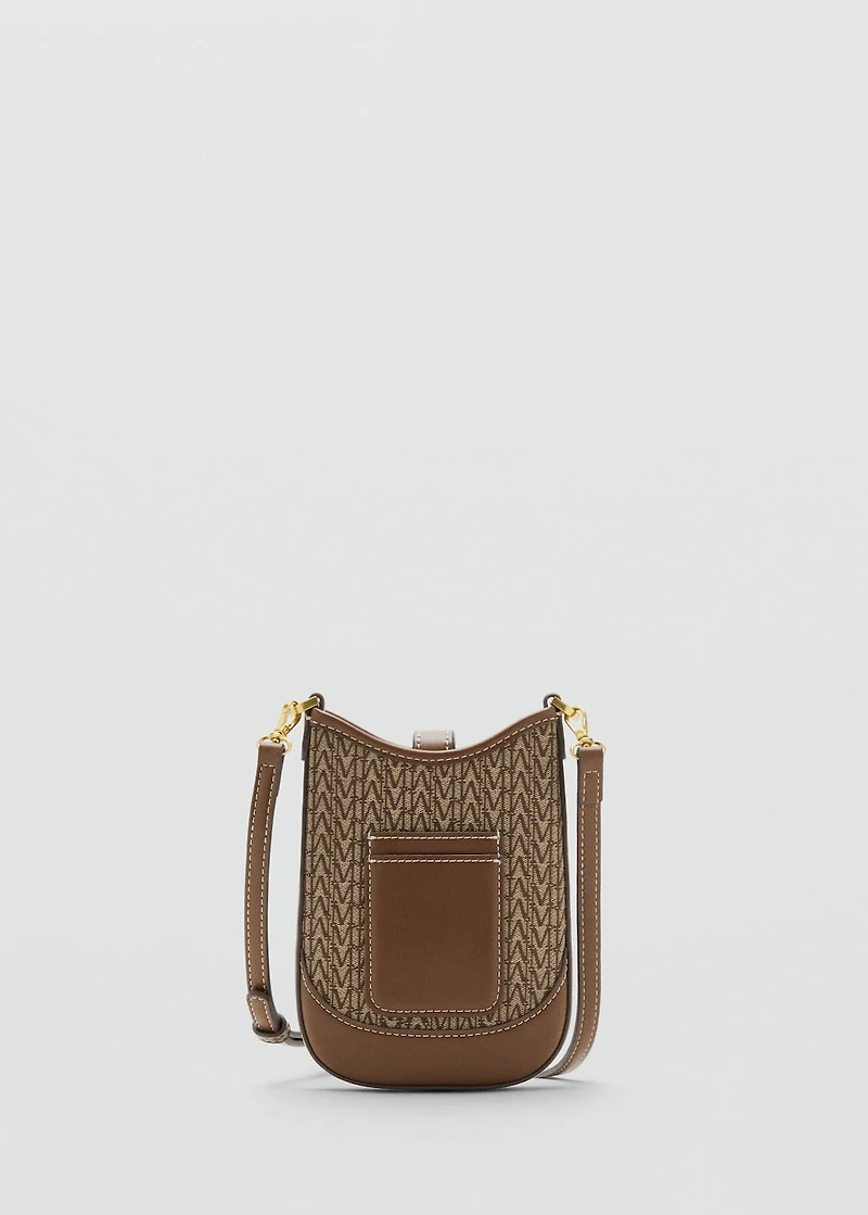 Jacquard crossbody cell phone case with logo