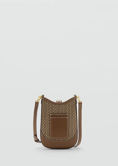 Jacquard crossbody cell phone case with logo