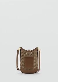 Jacquard crossbody cell phone case with logo