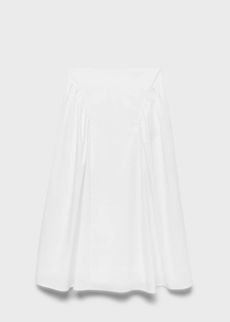 Midi cotton skirt with pleats