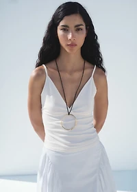 Midi cotton skirt with pleats