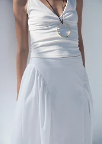 Midi cotton skirt with pleats