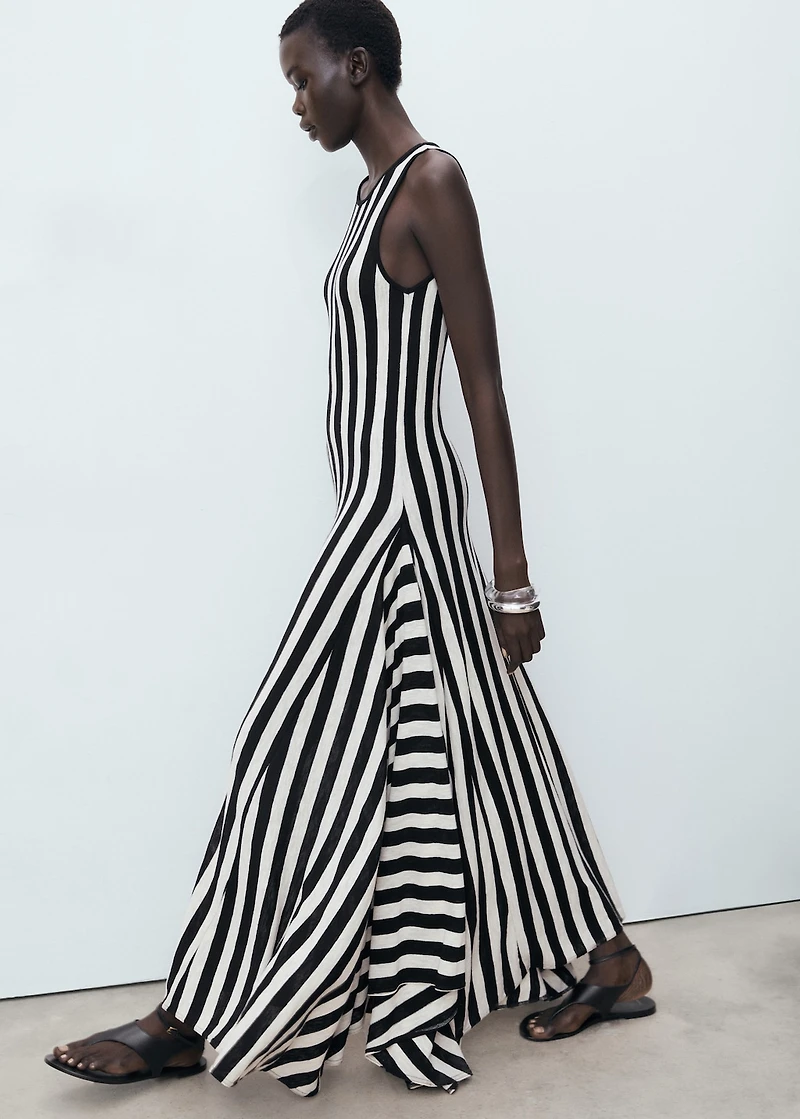 Asymmetrical low-knit dress