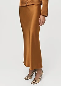 Midi satin skirt