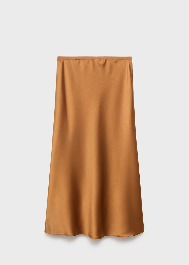 Midi satin skirt