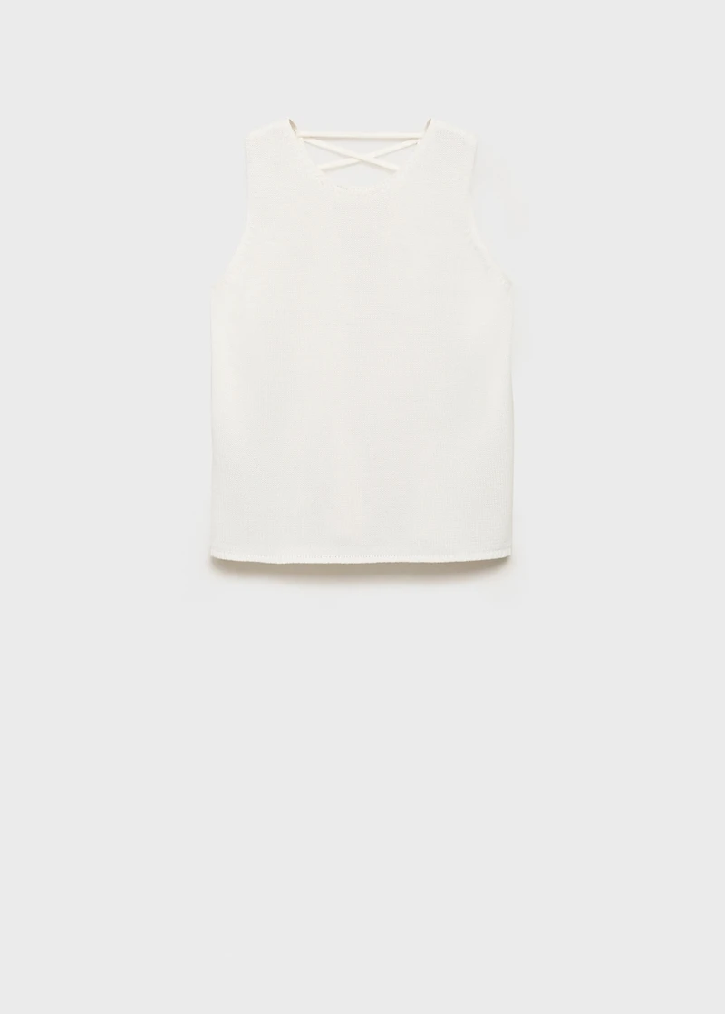 Knitted top with drawstring