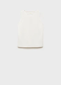 Knitted top with drawstring