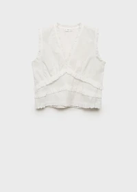 Ruffled embroidered blouse