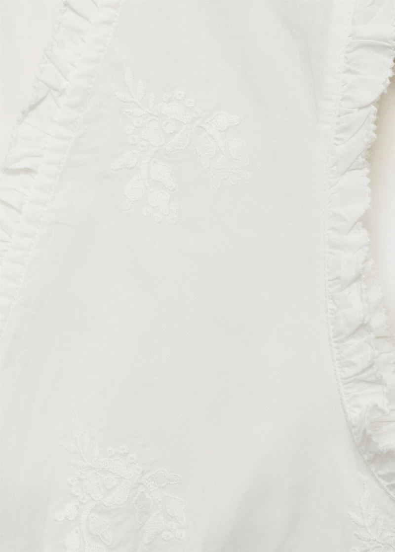 Ruffled embroidered blouse
