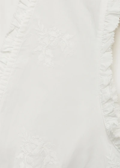 Ruffled embroidered blouse