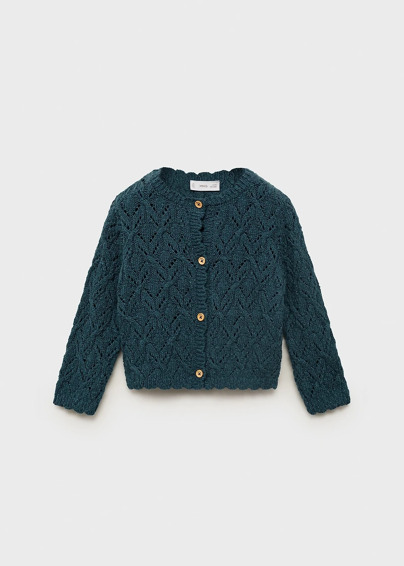 Openwork knit cardigan