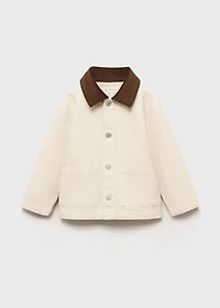 Denim barn jacket with contrasting collar