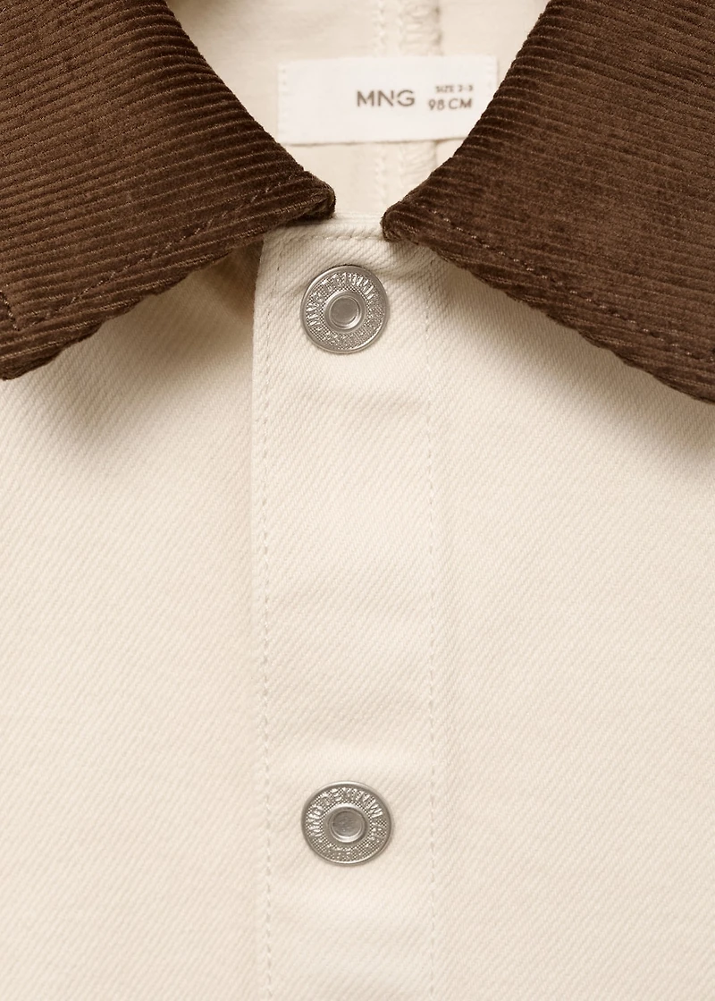 Denim barn jacket with contrasting collar