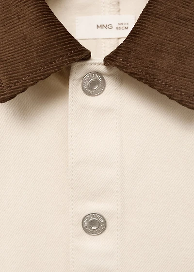 Denim barn jacket with contrasting collar