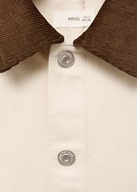 Denim barn jacket with contrasting collar