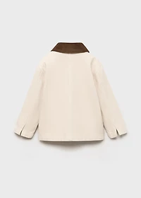 Denim barn jacket with contrasting collar