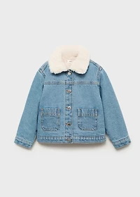 Fur-effect denim jacket