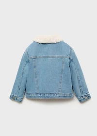 Fur-effect denim jacket