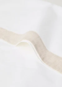 Two cotton percale pillowcases with linen border 50x75 cm