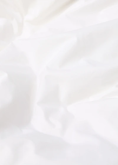 Cotton percale duvet cover with linen trim for 150/160 cm bed