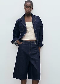 Mid-rise denim bermuda jorts