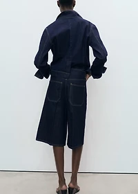 Mid-rise denim bermuda jorts