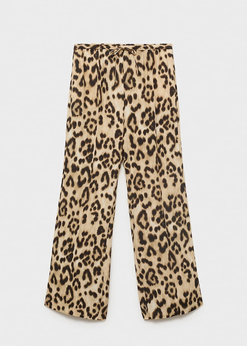 Leopard straight pants