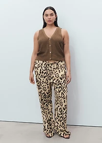 Leopard straight pants