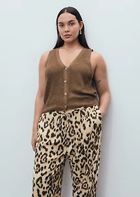 Leopard straight pants