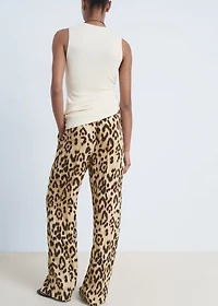 Leopard straight pants