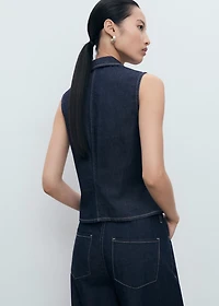 Denim top with contrast stitching