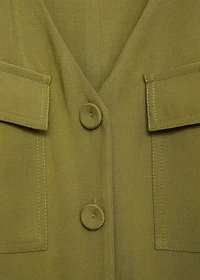 Long chest-pocket jumpsuit