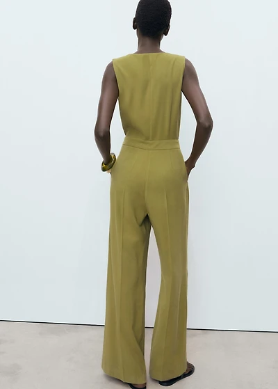 Long chest-pocket jumpsuit