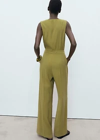 Long chest-pocket jumpsuit